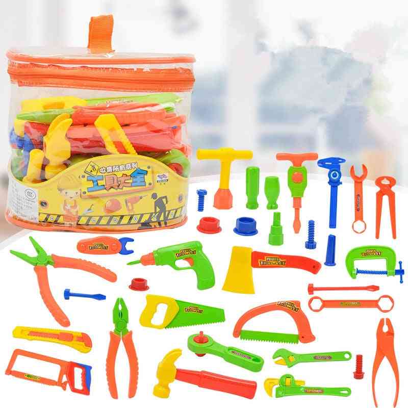 33pcs / set enfants puzzle maison de jeu, kit de réparation de simulation garçons outil de réparation électrique jouets éducatifs pour enfants (A) -