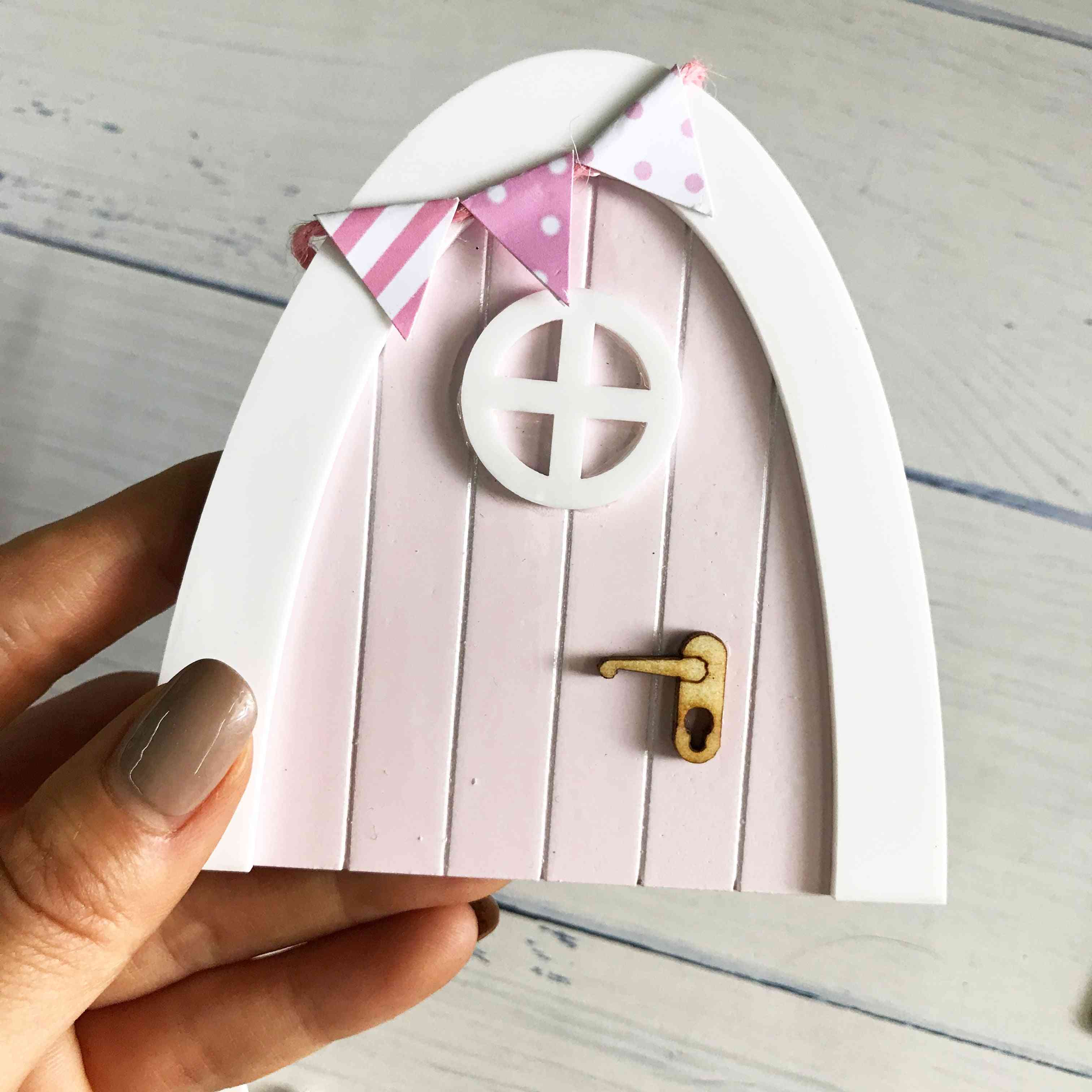 Hand Made, Mini Wooden Fairy Door And Sign Post
