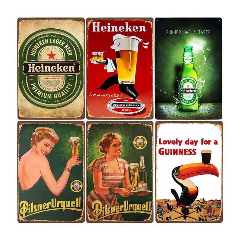 Beer Poster Vintage Metal Tin Sign For Bar Pub, And  Wall Decorations