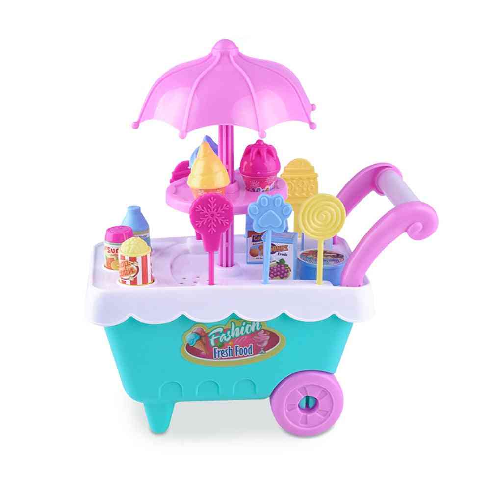 Lovely Simulation Candy, Lollipop, Ice Cream Plastic Trolley Toy