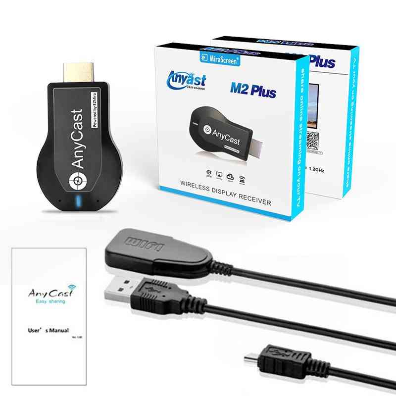 Anycast m2 pluss trådløs hdmi media video wi-fi 1080p skjerm, dongle mottaker android adapter tv stick dlna airplay miracast -
