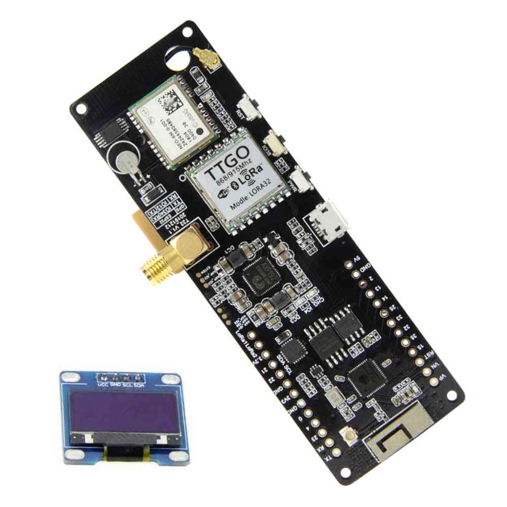 T-beam V1.1 Esp32 433/868/915/923mhz Wifi Bluetooth Module -18650 Battery Holder With Oled