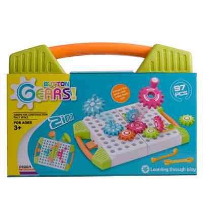 Perceuse électrique vis groupe écrou démontage jouets éducatifs pour enfants 3d puzzle brique boîte à outils ensembles - 119 pièces avec boîte