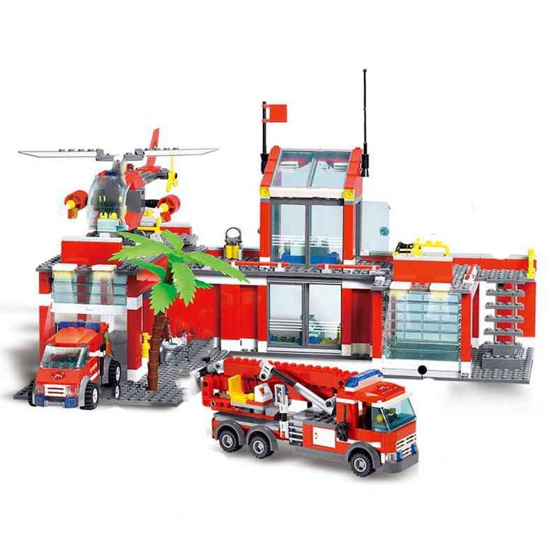 Stavební kameny hasičského vozu městské vzdělávací hračky triky