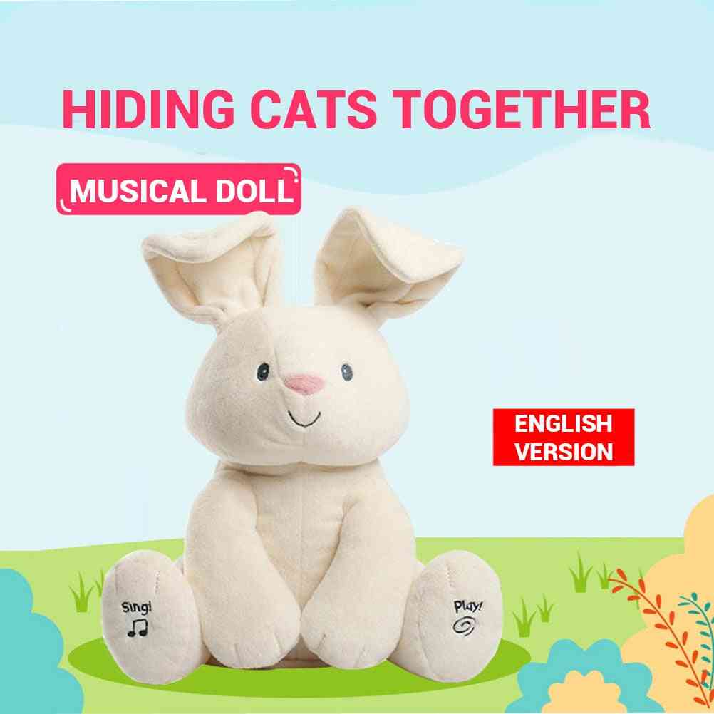 Musique électrique pour enfants chantant lapin en peluche poupée cadeau (comme le montrent)