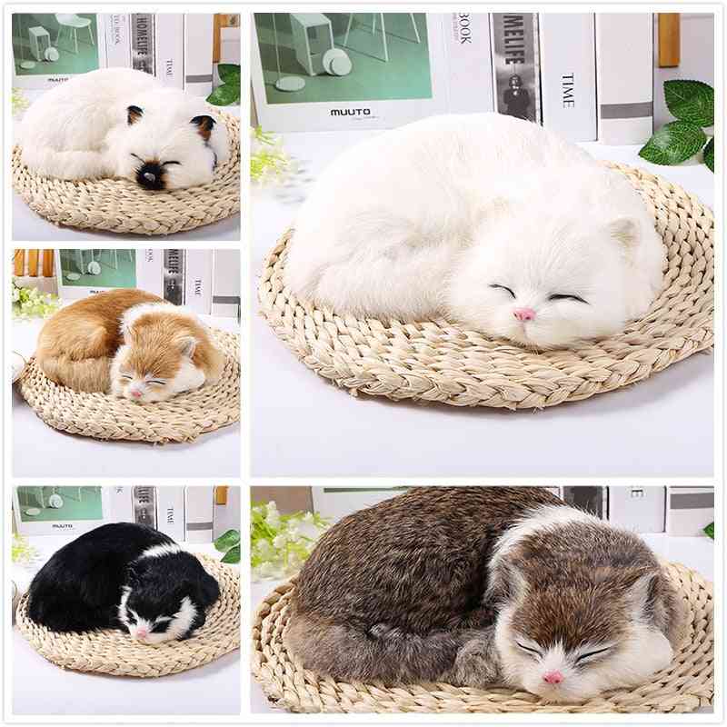 1pc Mini Cute Plush Animals - Sleeping Cats For Home Crafts