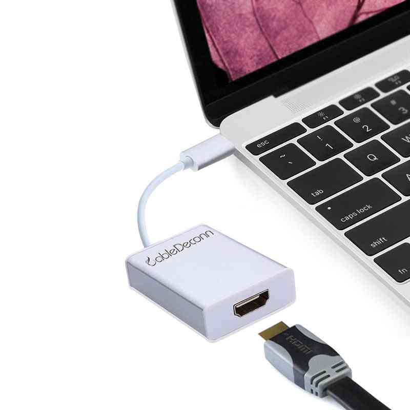 USB 3.1 Typ C zu HDMI mit Ladeanschluss-Konvertierungsleitung für MacBook-Projekt HDTV (weiß) -