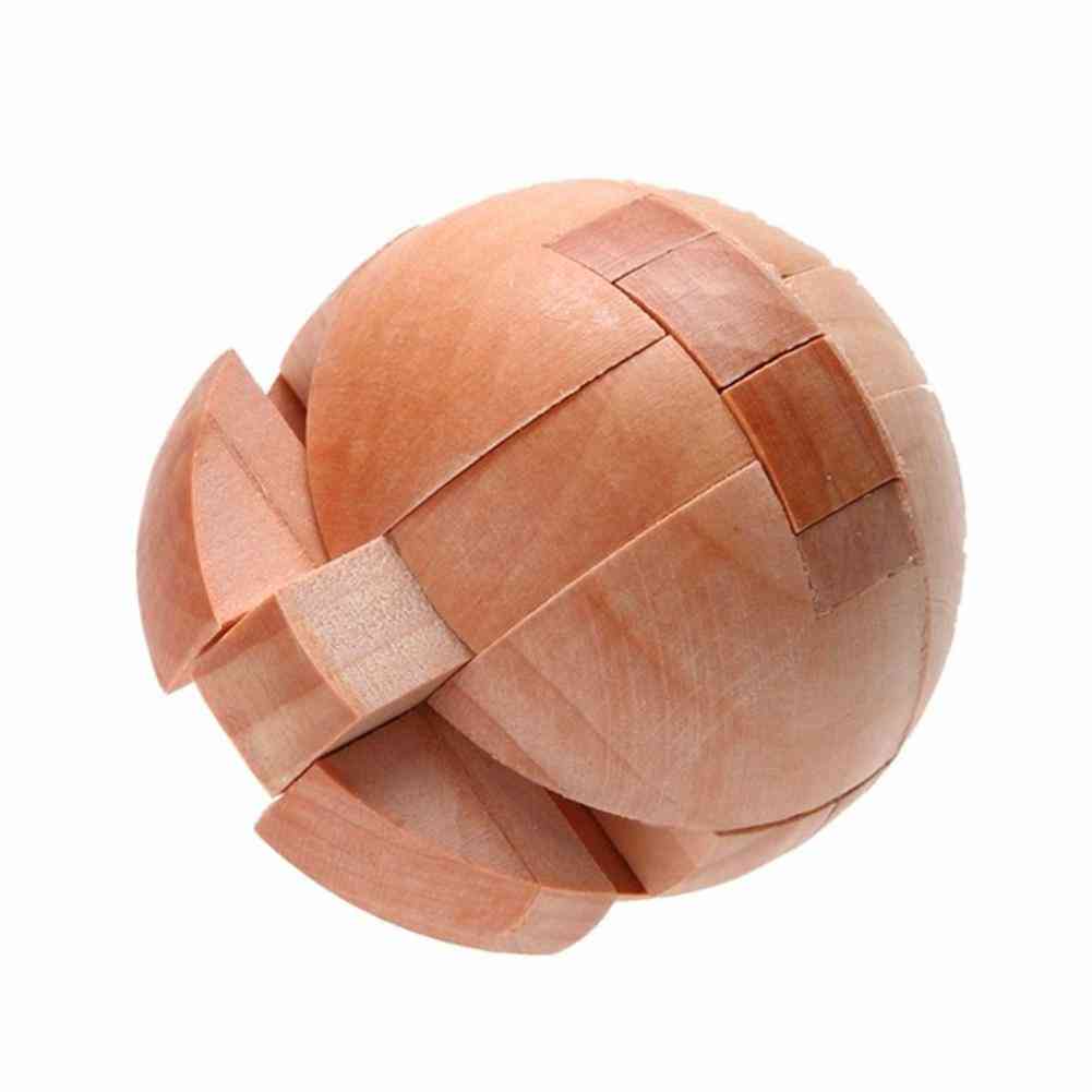 Rompecabezas de madera desbloquear juguete agujero esférico bloqueo diámetro 6 cm juguetes educativos para niños (madera) -