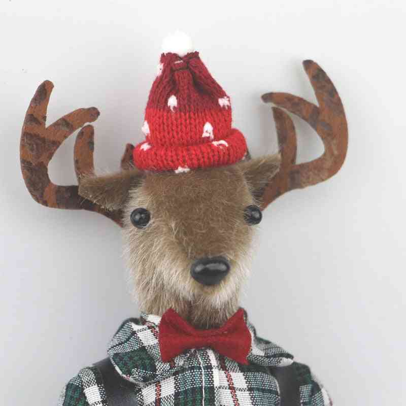 26cm Deer Plush, Stuffed Animals Soft Buddly Christmas, Kawaii Elk Dolls Ornaments Gift (light Grey)