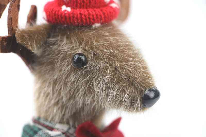 Peluche de ciervo de 26 cm, animales de peluche, juguetes blandos, juguetes de navidad, muñecos de alces kawaii, adornos, regalo (gris claro) -