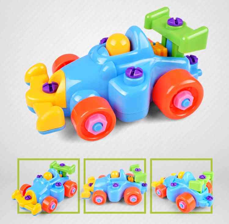 Cute Cartoon Disassembly Assembly Model Screwing Blocks Assemble Construction Airplane Trains Mode