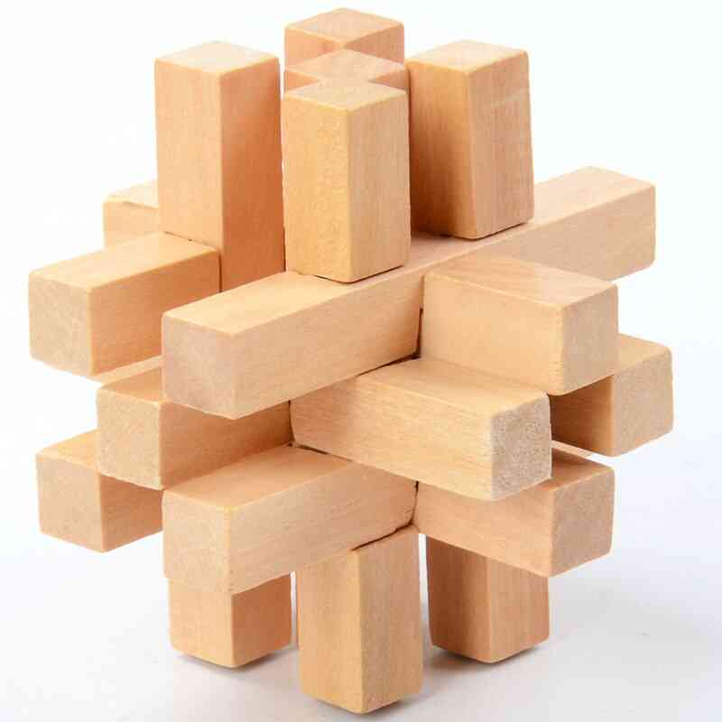 Bloqueo 3d juguetes tradicionales chinos bloques de construcción de madera desmontaje clásico juguetes educativos para adultos hechos a mano - a