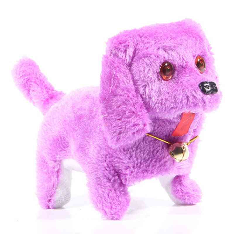 Elektrický roztomilý plyšový pes svetlo vedené oči - chôdza štekanie šteňa detská hračka plyšová hračka