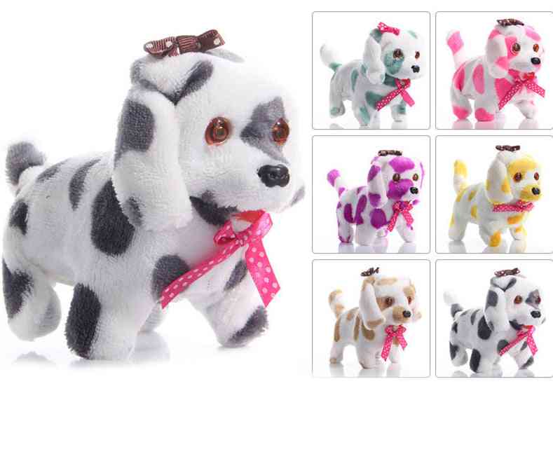 Electric Cute Plush Dog Light Led Eyes- Walking Barking Puppy Kids Toy Plush Toy