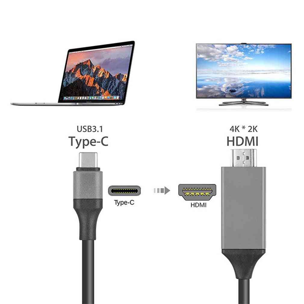 Type-c към hdmi - hdtv 4k кабел