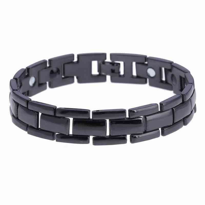 Bracelets et bracelets de santé pour hommes, bracelet à breloques en acier inoxydable magnétique H Power - B439-1