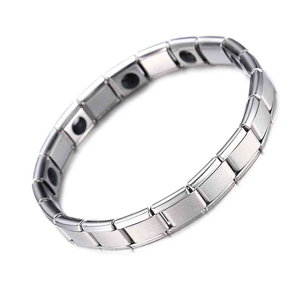 Bracelets et bracelets de santé pour hommes, bracelet à breloques en acier inoxydable magnétique H Power - B439-1