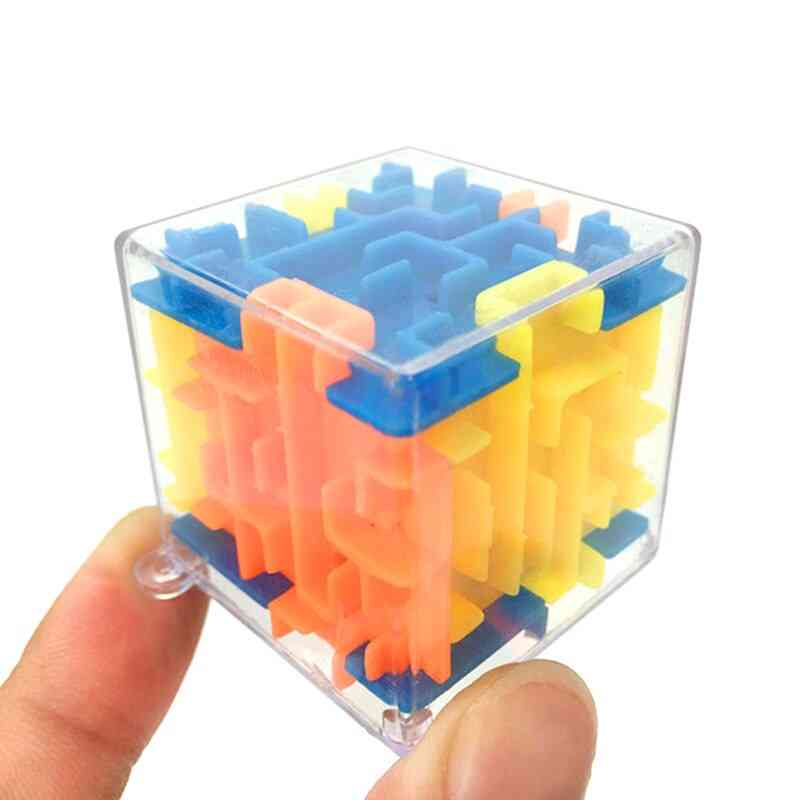 Plastikwürfel Ball Mini 3D Magie Kinder magisches Labyrinth Spiel Puzzle Autismus Spielzeug Kinder - a
