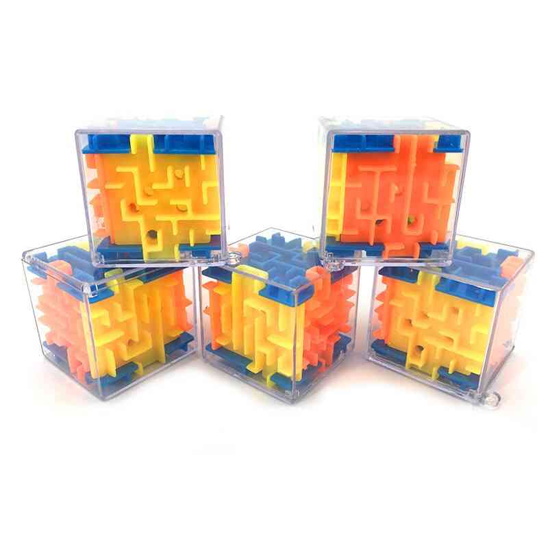 Plastic kubussen bal mini 3d magie kinderen magisch labyrint spel puzzel autisme speelgoed kinderen - A.
