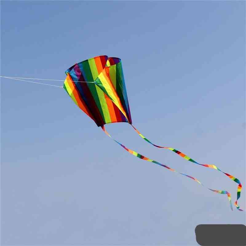 Färgglada parafoil drake med 200cm svansar - 30m flyglinje utomhus soft fly drake leksaker för barn - typ 1
