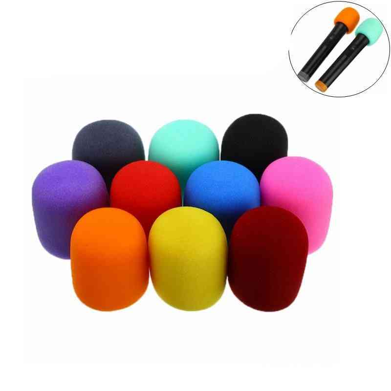 Forma de bola de palco portátil multicolorida de 10 unidades para o windscreen do microfone, espuma, capa de microfone karaokê