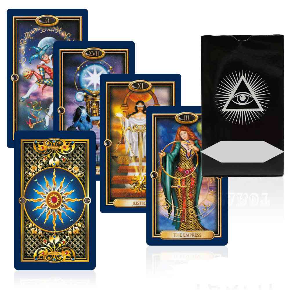 Gilded Tarot Card - Mysterious Gold Art Divination Fate Deck Board Game