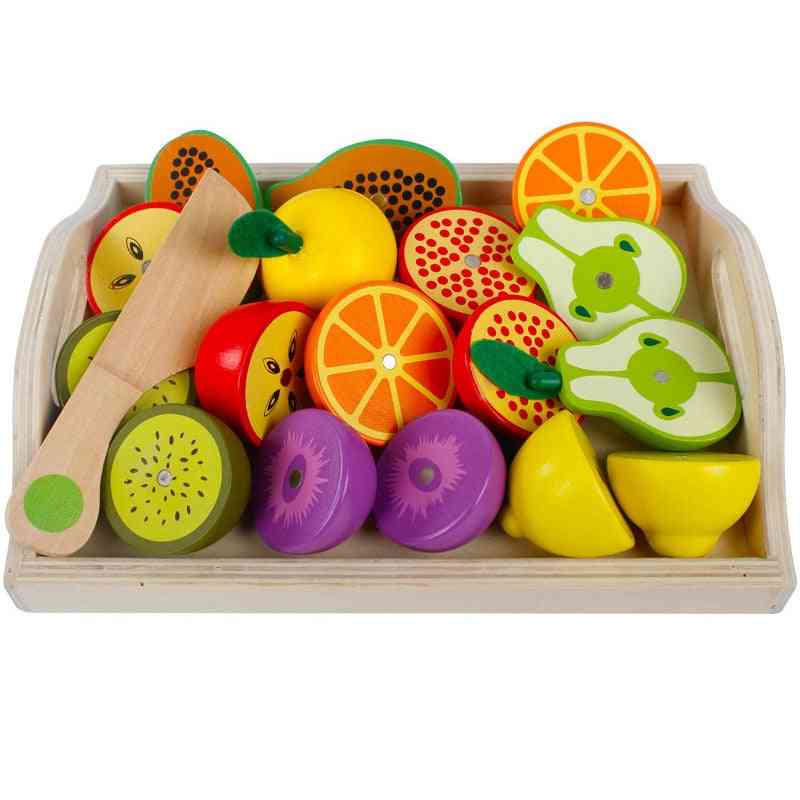 Montessori coupe fruits et légumes jouets en bois classique jeu-simulation cuisine série, jouet de maison de jeu de cadeau d'éducation précoce - un