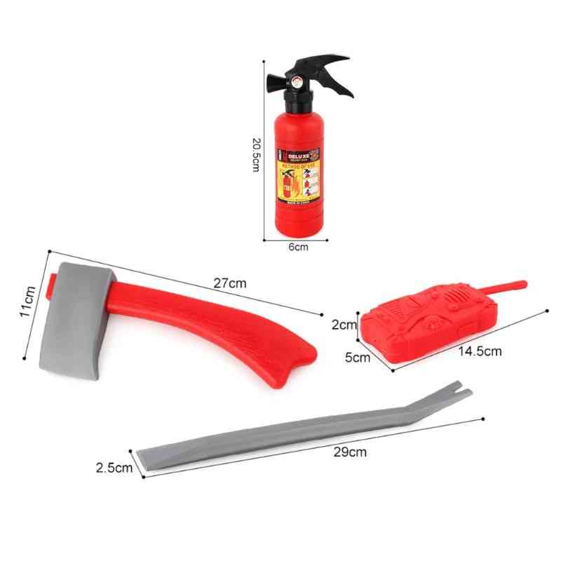 4pcs/set Firefighter Fireman Cosplay- Kit Fire Extinguisher Intercom Axe Wrench