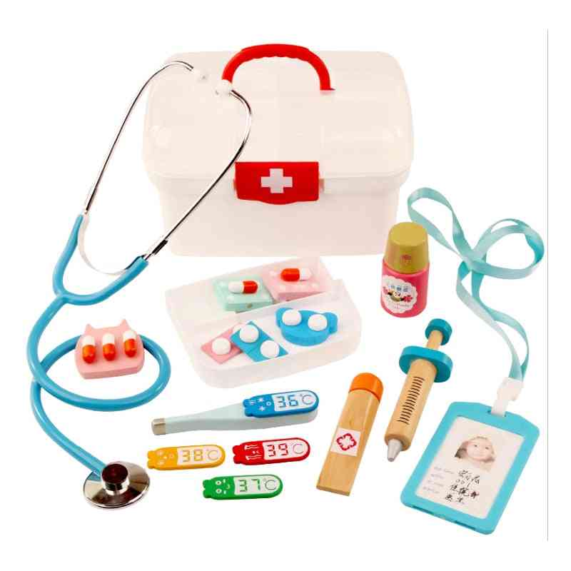 Wooden Toys, Kids Real Life Cosplay-doctor Dentist, Medicine Box