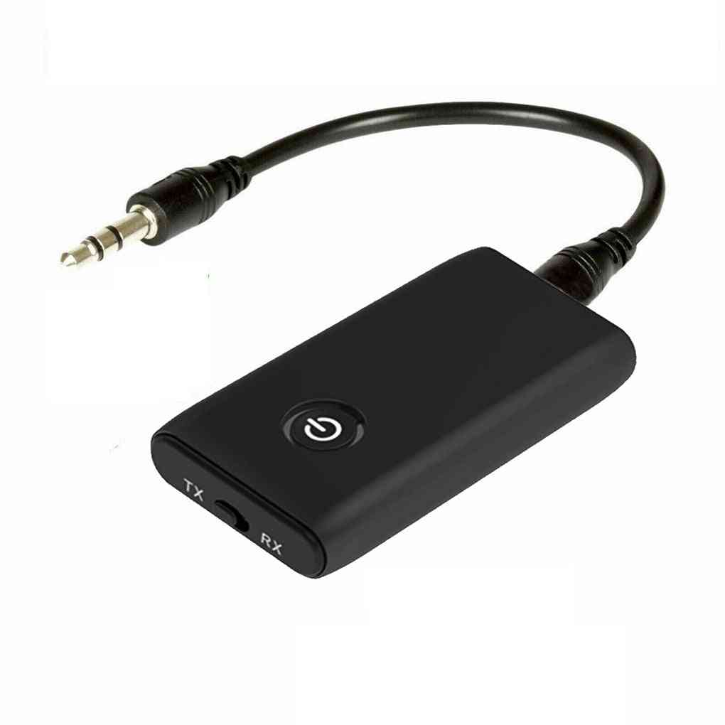 Bluetooth 5.0 sender modtager, tv pc bilhøjttaler, 3,5 mm AUX - stereoanlæg til hjemmet (sort Bluetooth v5.0) -