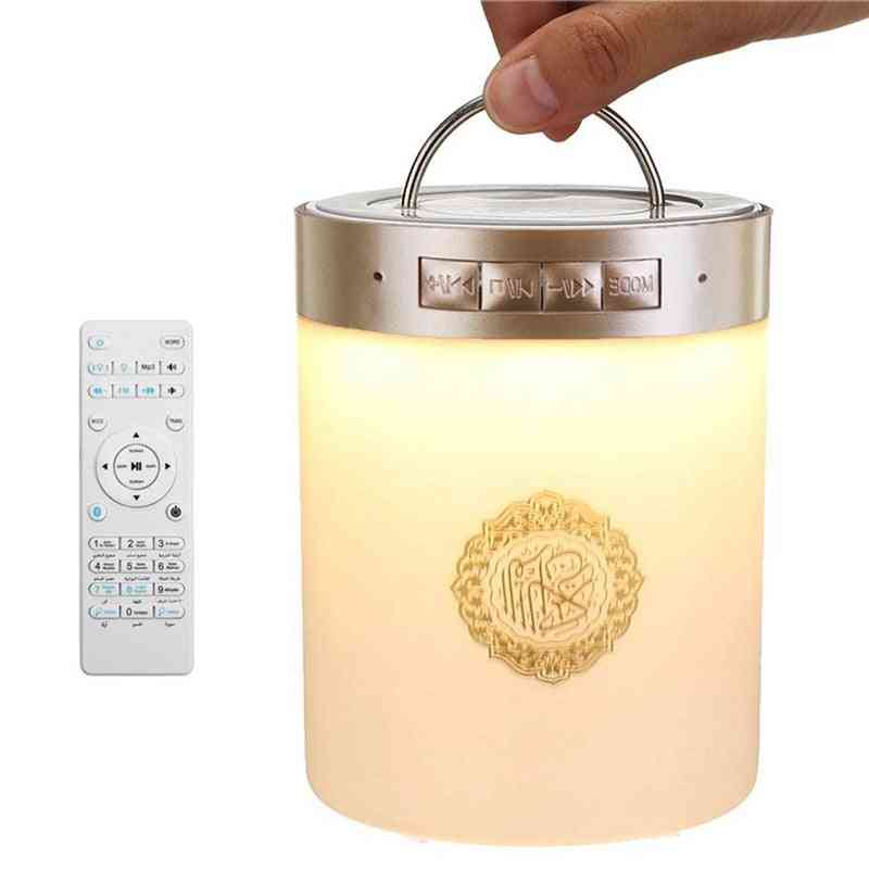 Hot-wireless Bluetooth Quran Speaker With Colorful Led Light - Koran Reciter Muslim Loudspeaker With Remote Control (white Other Other Speaker)