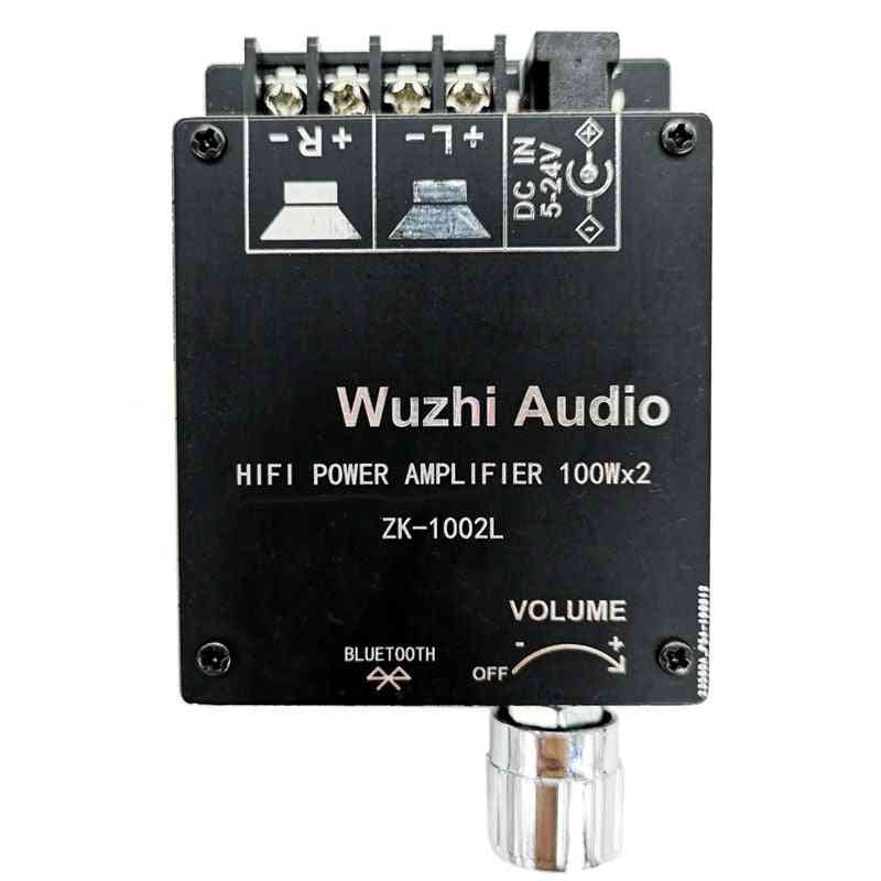 100wx2 Mini Bluetooth 5.0 Wireless Audio Power Digital Amplifier, Amp Dc 12v 24v