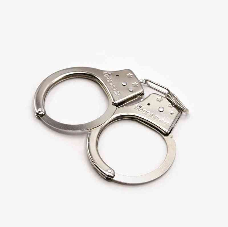 Silver Plastic Metal Handcuffs With Keys For