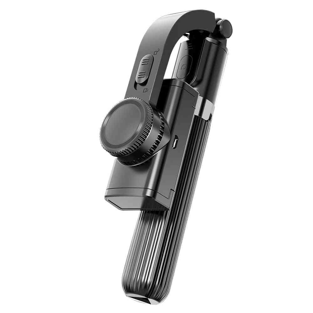 Estabilizador de gimbal portátil anti-vibração selfie stick, tripé de controle remoto bluetooth, suporte de telefone inteligente de 360 graus para ios android - preto