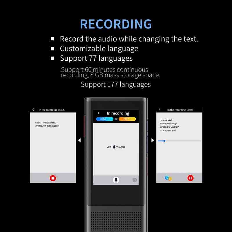 117 Languages, Smart Voice Translator For Business Travel With 1gb+8gb Support