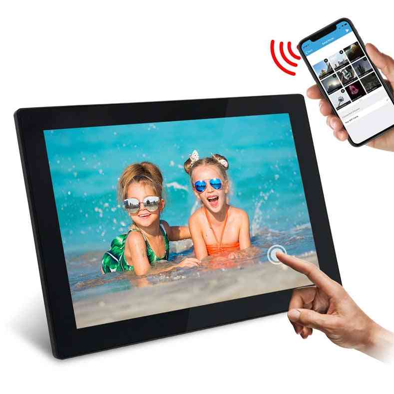 Wi-Fi Cornice per foto digitale da 10,1 pollici, cornice per foto intelligente con touchscreen ips, controllo tramite app, con supporto rimovibile - it