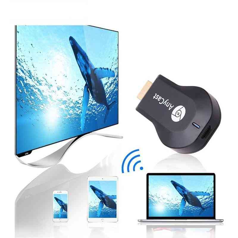 Tv dongle mottaker anycast m2 for airplay wifi display miracast, trådløs hdmi tv stick for telefon android pc (svart) -
