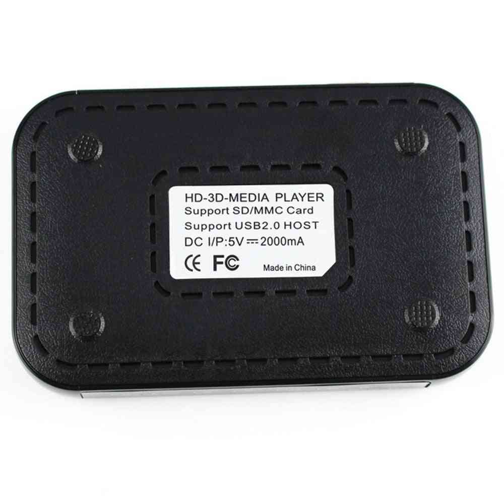 Mini Full Hd1080p H.264 Mkv Hdd Hdmi Media Player - Center Usb, Otg, Sd, Av, Tv, Avi, Rmvb, Rm, Hddm3r