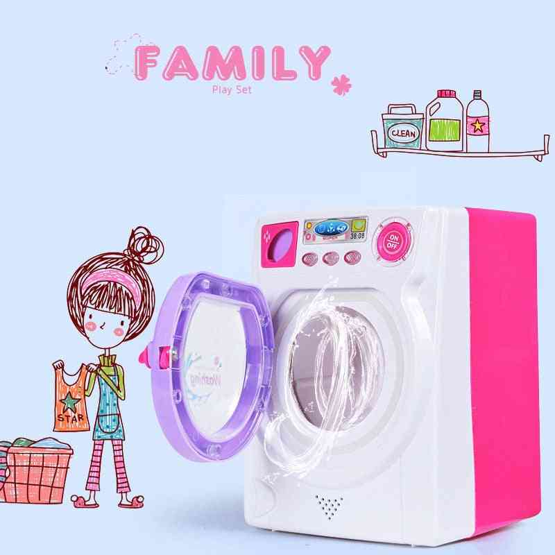 Elektronische kinderen fantasiespel mini roller wasmachine met geluid en licht emulational water effluent baby meisjes speelgoed cadeau-