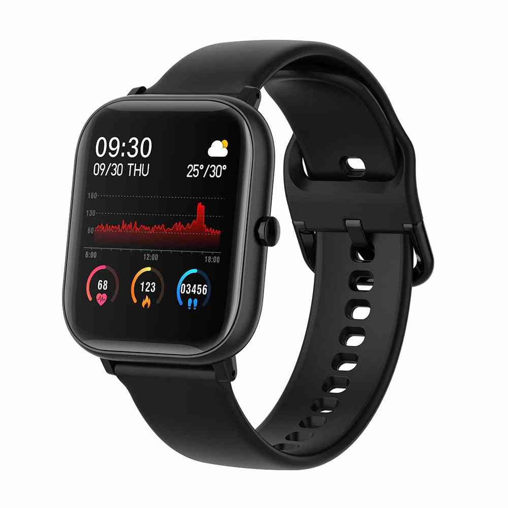 Monitor de frecuencia cardíaca con pulsera inteligente, reloj inteligente deportivo a prueba de agua para soporte android ios - negro