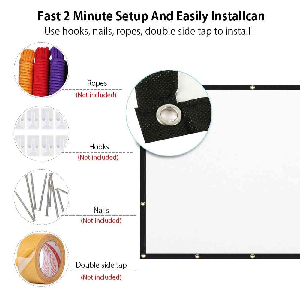 100/120 Inches 16:9 Projector Screen For Polyester - Home Projection Screen