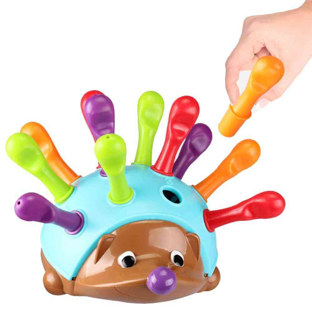 Jouet empilable de couleur de trieur de hérisson pour l'éducation préscolaire des enfants (avec boîte de couleur) -