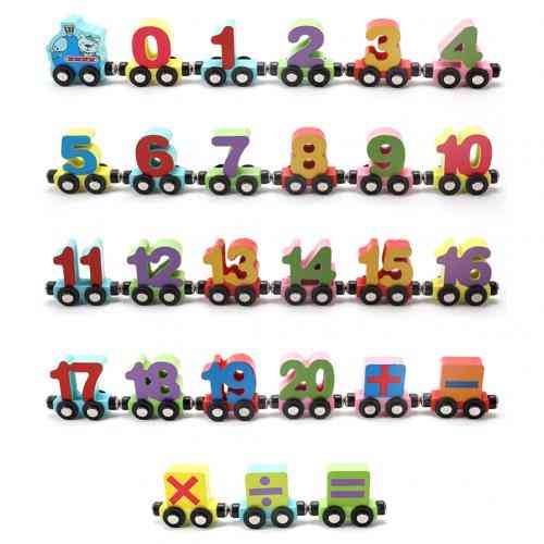 Număr de vagoane magnetice pentru trenuri cu animale magnetice, jucării educative pentru copii din alfabet