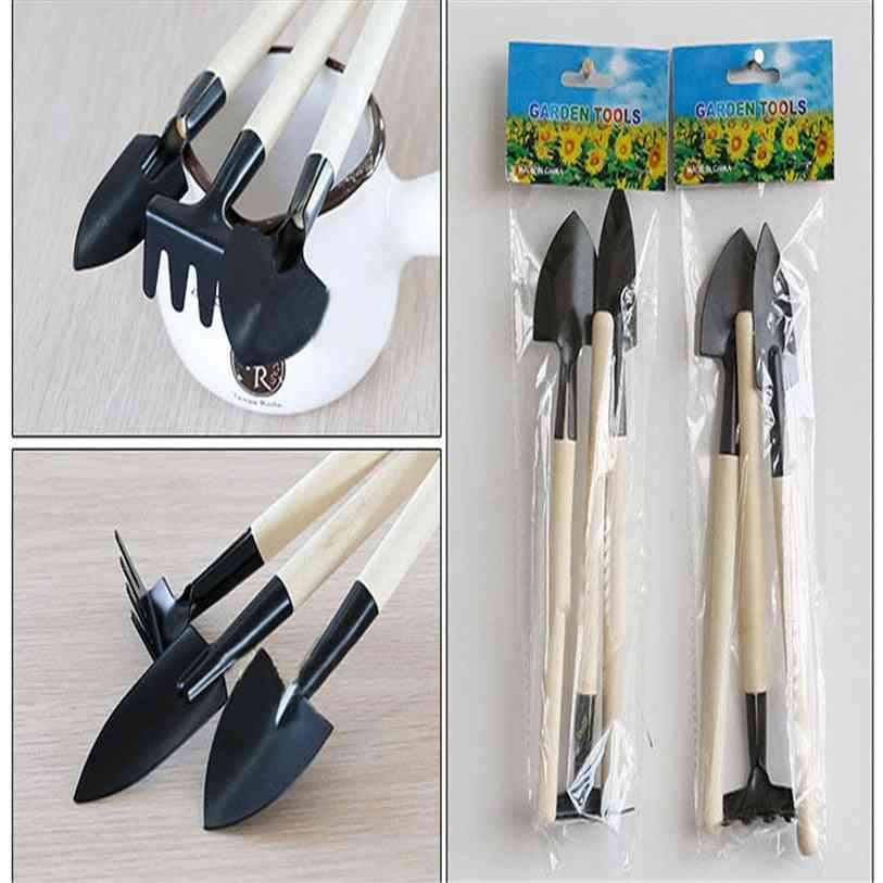 1 Set Mini Small Shovel Rake - Spade Wood Handle, Metal Head Kids Toy