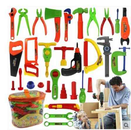 Kit Kinder spielen Haus klassischen Kunststoff, Kinder Werkzeuge Hammer Toolbox Simulation Tool Kit Spielzeug -