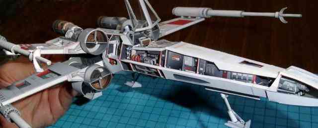 מלחמת הכוכבים x-wing x-fighter airplane, 3d-paper-model diy-hand-toy toy -