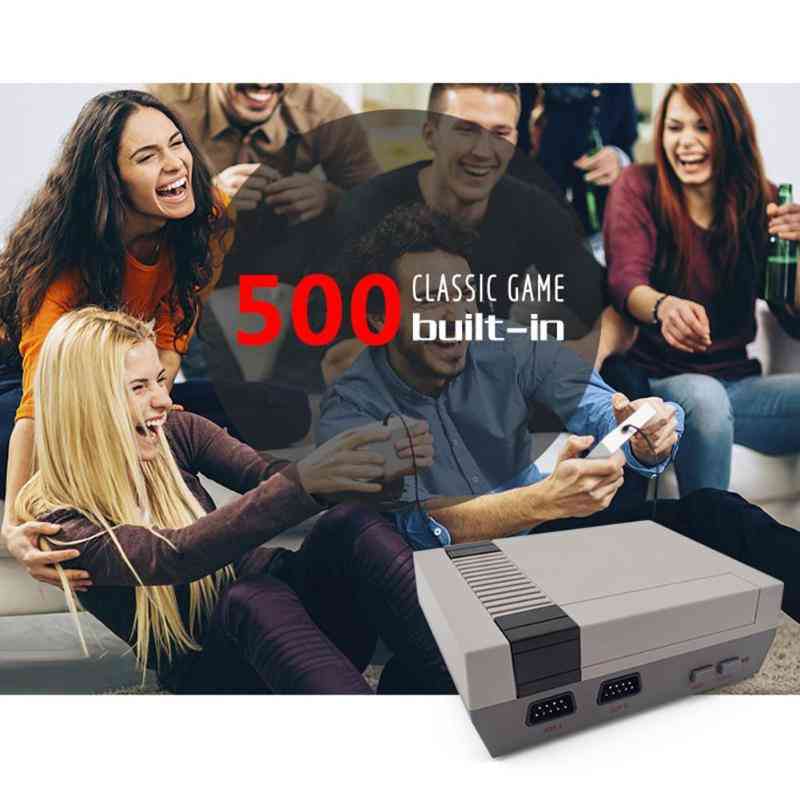 Retro mini tv-spelkonsol, 8-bitars handhållen spelare med av-port - eu 500-spel