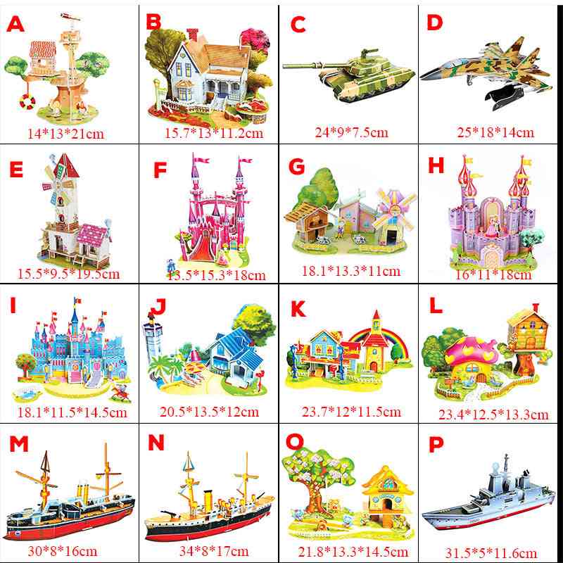 3d-puzzle-diy Building-construction-toys, Card-model Building-sets, Romantic- House Garden-trees For Kids