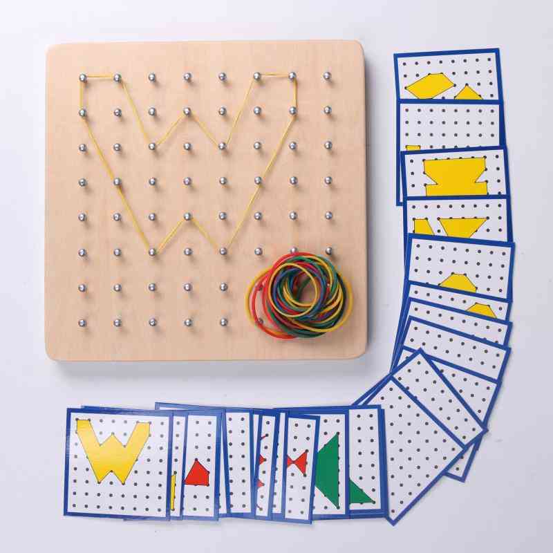 Montessori intelligentie kinderspeelgoed, houten puzzel tangram voor kinderen, educatief leerspeelgoed voor baby's, stropdas spijkerplanken met elastiekjes -