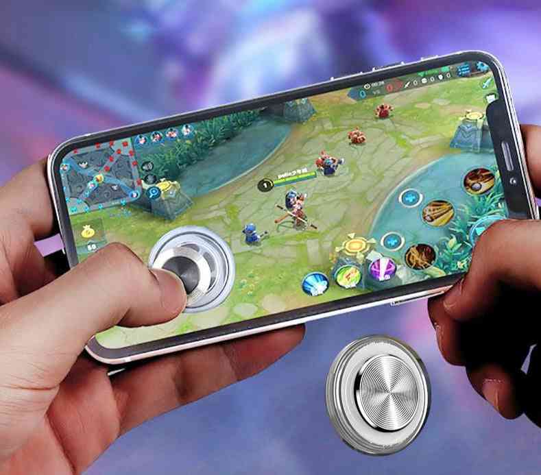 Game joystick voor mobiele telefoon, tablet, iphone - metalen knop controller - blauw